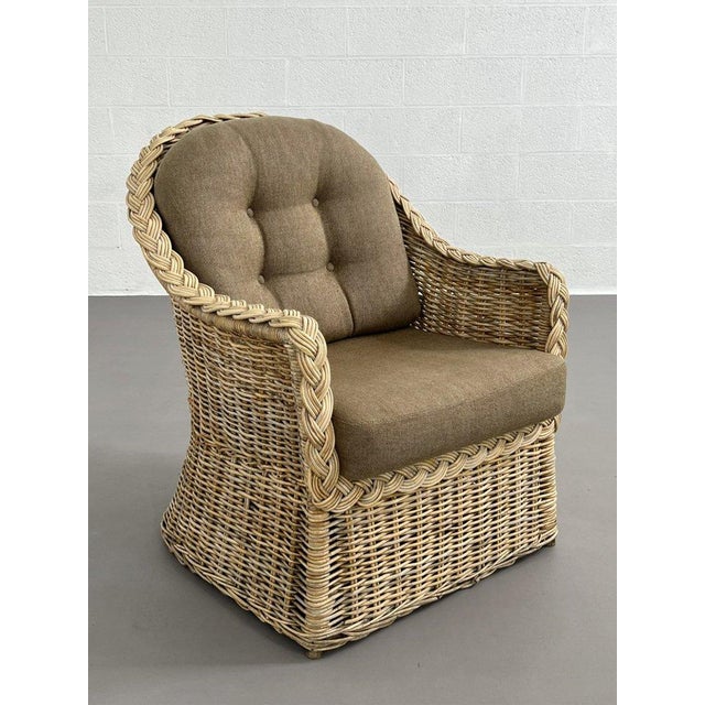 Beige Rattan and Wicker Convertible Chair For Sale - Image 8 of 8