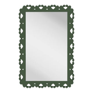 Fleur Home Garden District Satsuma Rectangle Mirror in Duck Green, 24x36 For Sale