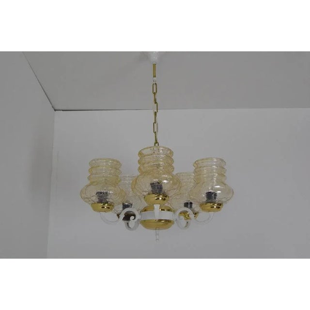 Mid-Century Chandelier, Czechoslovakia, 1970s For Sale - Image 4 of 15