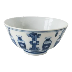 19th Century Chinese Blue and White Bowl Guangxu Mark and Period