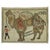 A cute small Turkish Pictorial Camel rug depicting a man pulling a large camel. Its also dated 1983 Measures: 2'2'' x 3'.
