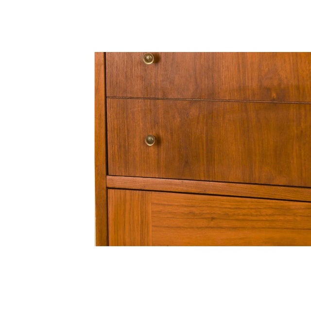 1960s Mid-Century Modern Tall Walnut Dresser For Sale - Image 4 of 9