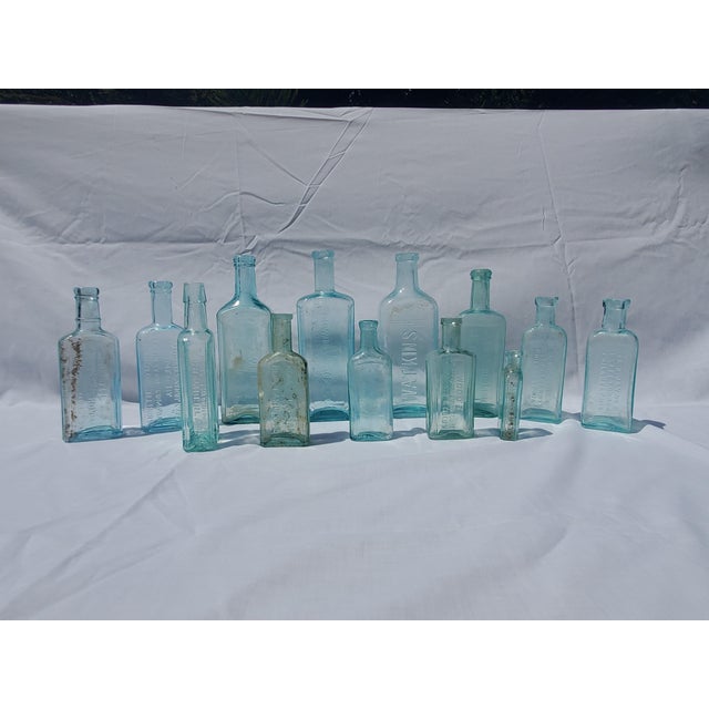 Set of 13 Late 19th Century Embossed Druggist/Pharmacy Bottles For Sale In Los Angeles - Image 6 of 6