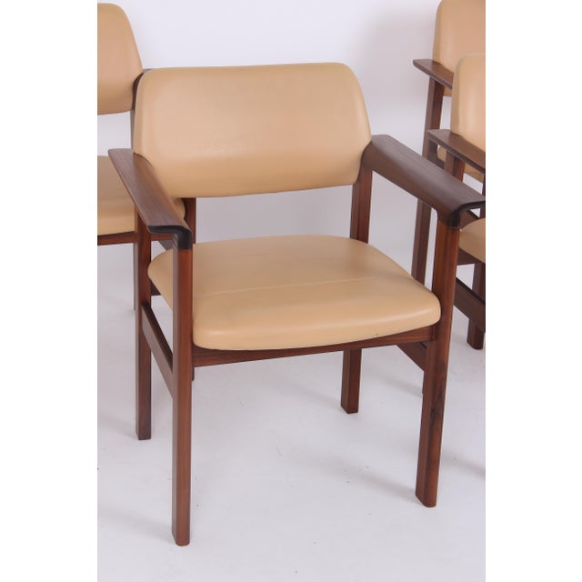 Danish Armchairs with Light Leather Upholstery from Sibast Furniture, 1960s, Set of 4 For Sale - Image 12 of 15