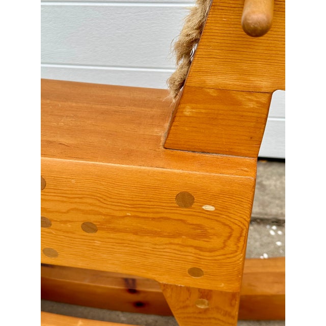 Vintage Scandinavian Wooden Unicorn Rocking Horse For Sale - Image 9 of 11