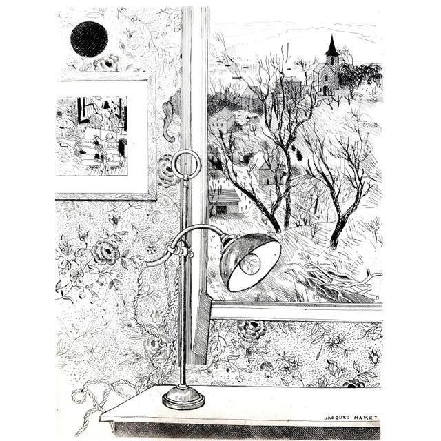 Jacques Maret - Dreamy Desk - Original Etching 1946 For Sale - Image 11 of 11