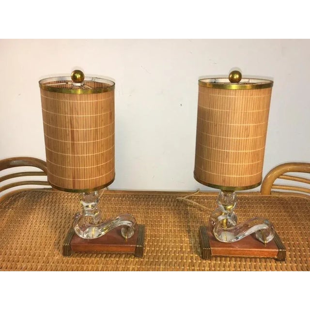 Baccarat Style Art Deco Lamps - a Pair For Sale - Image 4 of 11
