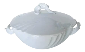 Antique Jean Pouyatn Limoges France Porcelain Lidded Serving Bowl