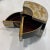 Japanese Meiji era (1868-1912) Fan-Shaped Lacquer Box with black and gold takamaki lacquer cranes on a Rankaku (eggshell...