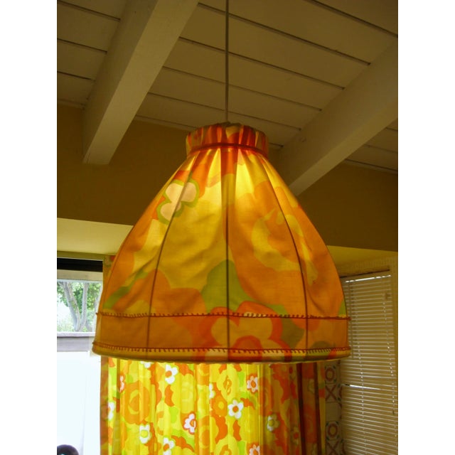 Mid-Century Modern 1970s Mid-Century Modern Floral Textile Chandelier For Sale - Image 3 of 10