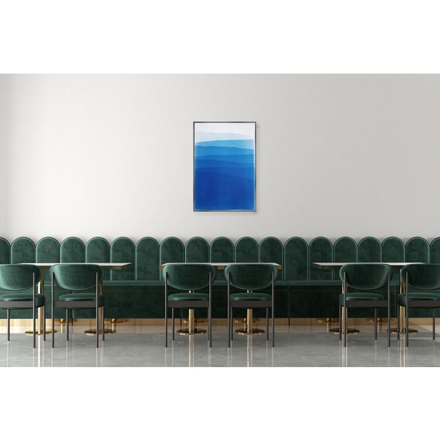 Blue 2026, Minimalist Panorama, Blue Mountains, Handmade Monotype Cyanotype Landscape in Blue Tones For Sale - Image 8 of 8