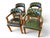 English Armchairs in Green Leather, Set of 4 For Sale - Image 6 of 8