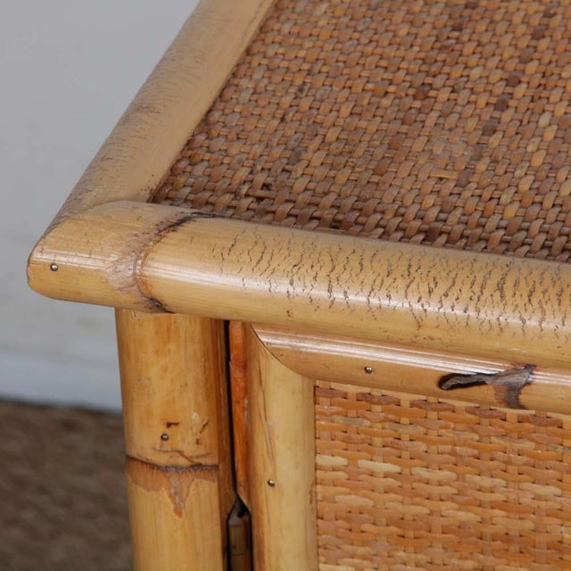 1970s Vintage Chest of Drawers in Wicker, Bamboo and Brass from Dal Vera, 1970s For Sale - Image 5 of 9