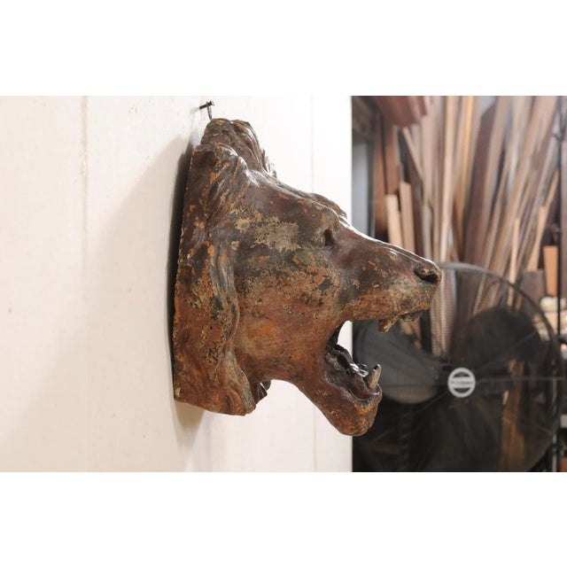 Brown A Terracotta Lion's Head Wall Plaque For Sale - Image 8 of 8