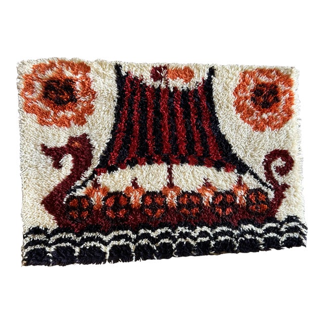 Mid Century Viking Rya Tapestry For Sale