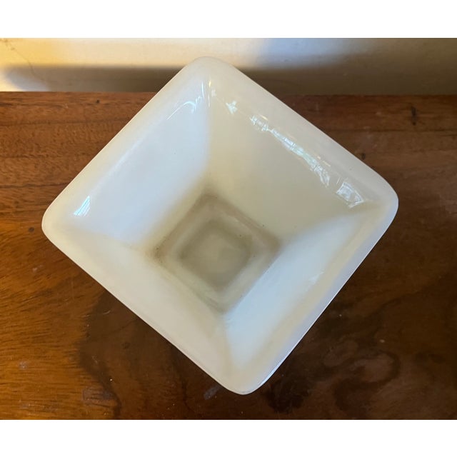 Antique 19th Century Chinese White Peking Glass Square Libation Cup For Sale - Image 11 of 12
