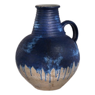 Mid 20th Century Blue Ceramic Bottles & Jars & Jugs For Sale