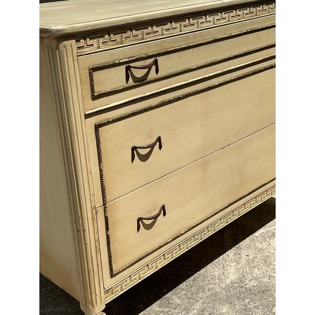 Vintage Distressed Greek Key Chest of Drawers For Sale - Image 10 of 12