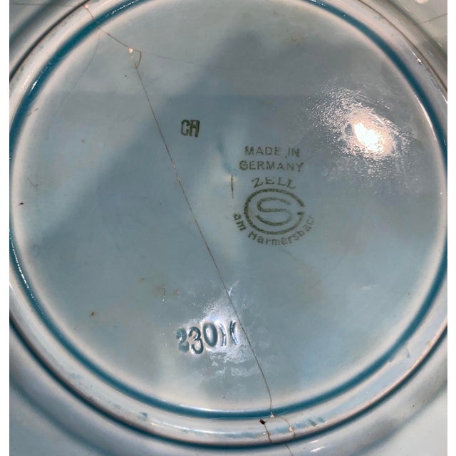 Street Art Antique Gzs Zell Hand Painted Majolica Plate For Sale - Image 3 of 4