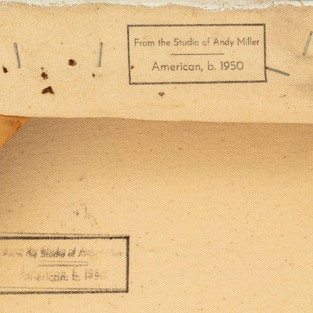 Late 20th Century Andy Miller Abstract Composition Oil on Canvas For Sale - Image 5 of 6