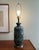 Ceramic Vintage Mid Century Modern Brutalist 1960s Blue Ceramic Lava Glaze Table Lamp For Sale - Image 7 of 12