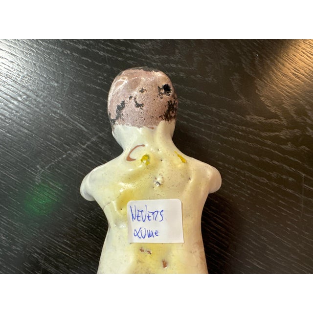 Black Enameled Earthenware Baby Figure from Nevers, 18th Century For Sale - Image 8 of 13