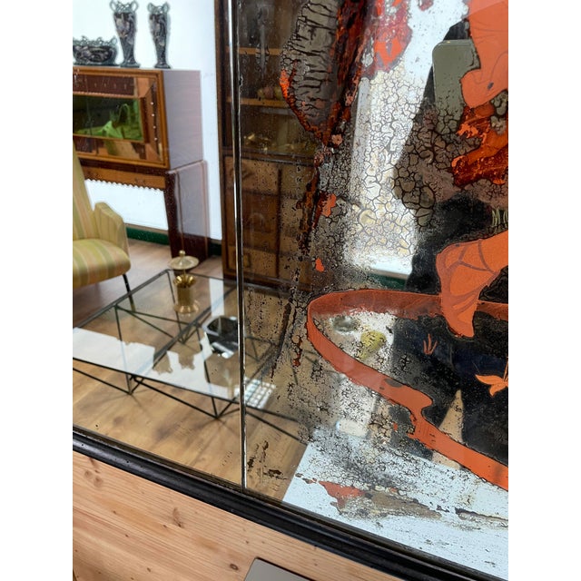 Backlit Mirror with Engraving, Italy, 1940s For Sale - Image 4 of 18