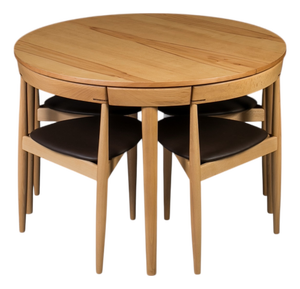 Dining Set in the Manner of Hans Olsen, Danish Design, 1950s, Set of 5