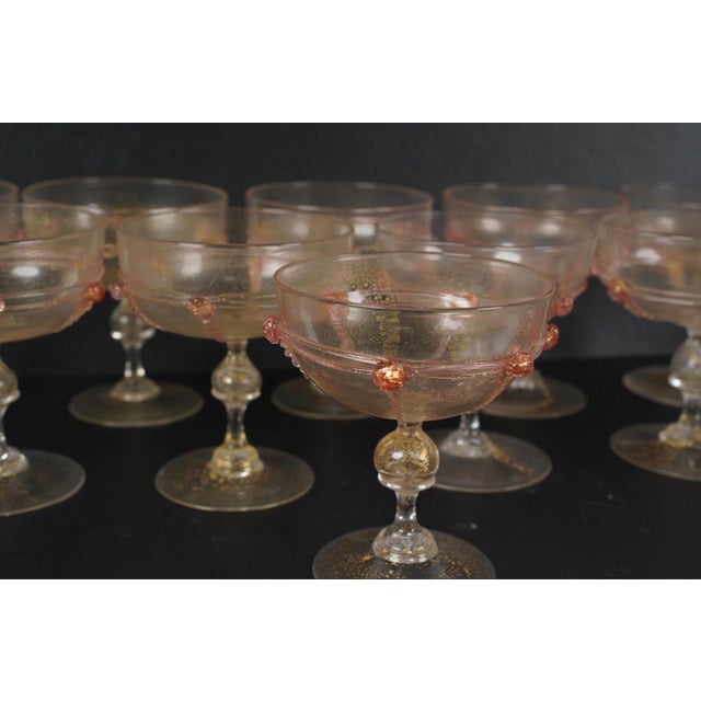 Italian Mid 20th Century Set of Salviati Murano Italian Art Glass Venetian Stemware & Bowls - 48 pcs For Sale - Image 3 of 7