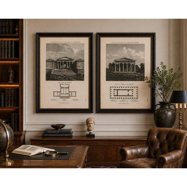 Early 19th Century Tardieu, Set of Two Ancient Greek Architecture Prints, Athens, 1825, Engraving For Sale - Image 5 of 10