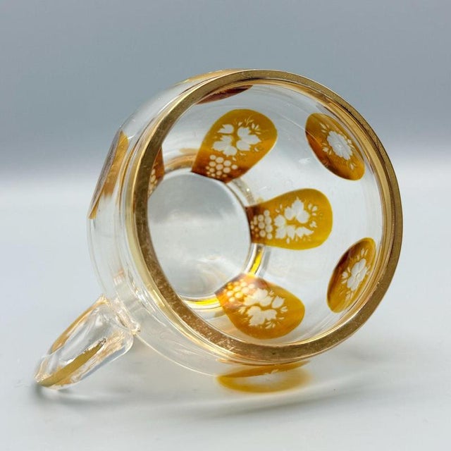 Goldenrod Antique Bohemienne Glasses from Harrach, 1890s, Set of 12 For Sale - Image 8 of 12
