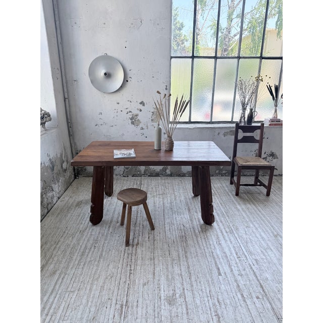 Brutalist Oak Table attributed to De Puydt, Belgium, 1970s For Sale - Image 17 of 18