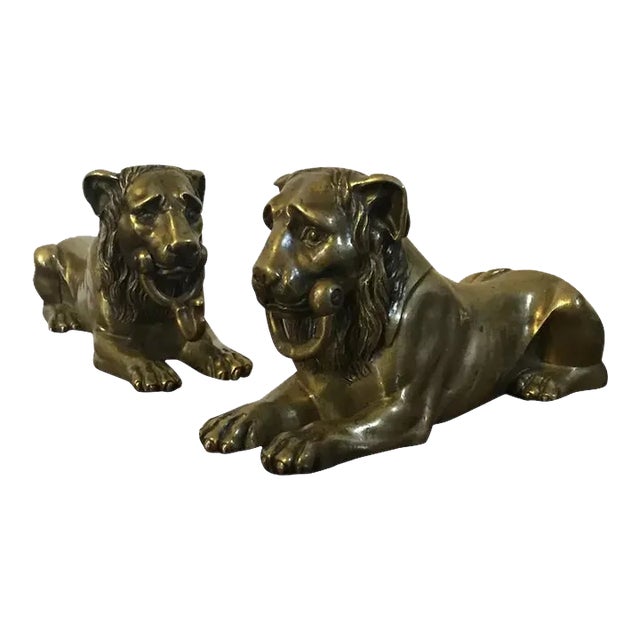 Antique Early 19th Century French Empire Bronze Egyptian Lion 1800 - A Pair For Sale