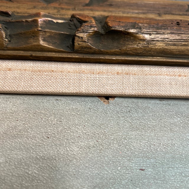 1940s 1940’s Original Folk Art Dogs Running Through Field Landscape Painting For Sale - Image 5 of 8