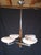 Metal Art Deco Chandelier in Chrome and Pink Opaline Glass, 1950s For Sale - Image 7 of 9