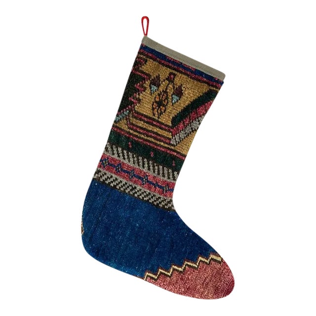 Turkish Kilim Rug Christmas Stocking For Sale