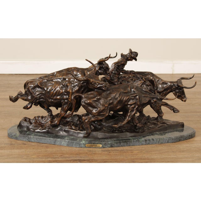 Frederic Remington 'Stampede' Monumental Bronze Sculpture Chairish