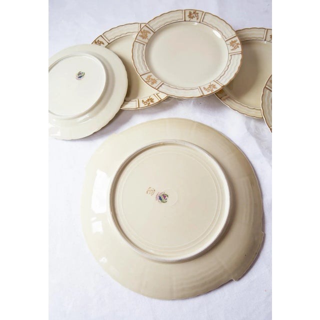 Ceramic Dessert Set in Porcelain by A. Lanternier & Cie for Limoges, 1920s, Set of 7 For Sale - Image 7 of 8