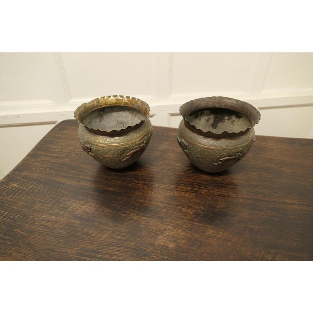 1900 - 1909 19th Century North African Brass and Copper Jardiniere Pots, Set of 2 For Sale - Image 5 of 10