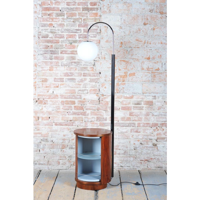 Art Deco Floor Lamp in Walnut by J. Halabala for Up Závody, Czech, 1920s For Sale - Image 12 of 13