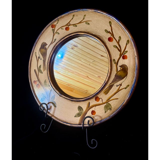 Mid 20th Century Mid 20th Century Decorative Bird and Berry Wall Mirror For Sale - Image 5 of 12