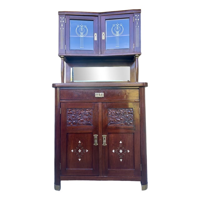 Vintage Art Nouveau Display Cabinet, 1920s For Sale