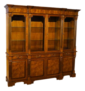 Niagara Furniture Burled Mahogany Breakfront