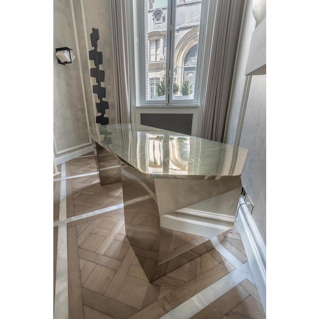 Cream Y Desk in Marble by KY Architecture For Sale - Image 8 of 9
