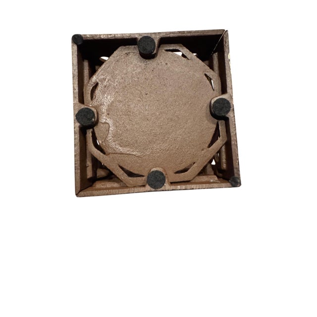 Brown Pair of Heavy Vintage Cast Iron Gothic Cathedral Candle Holders For Sale - Image 8 of 12