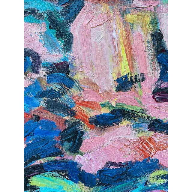 Pink "Who Told You That" Contemporary Abstract Expressionist Oil Painting by Monica Shulman For Sale - Image 8 of 12