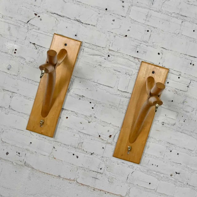 Mid-Century Modern Rattan Wall Brackets a Pair For Sale - Image 9 of 13
