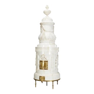 19th Century Austrian Neoclassical Glazed Terracotta Stove For Sale