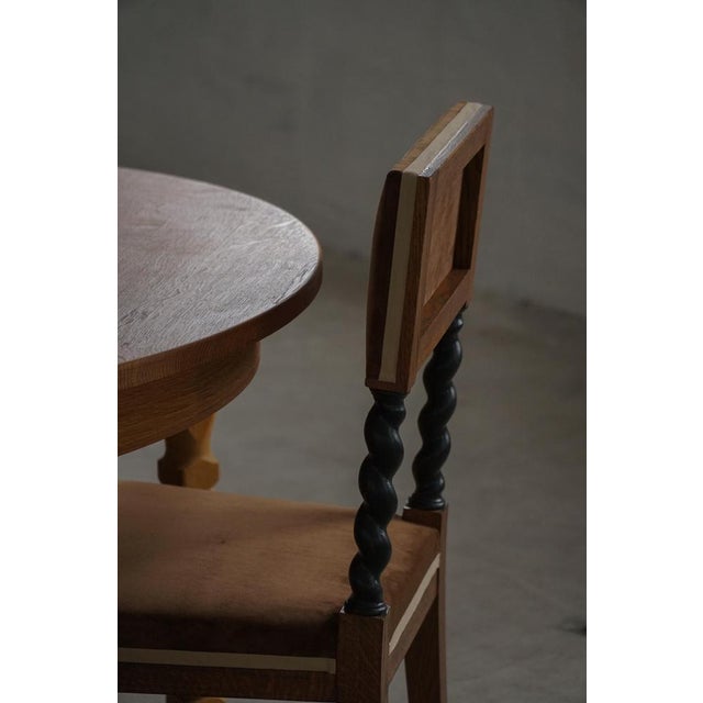 Swedish Grace Baroque Revival Chairs in Brown Velvet, 1940s, Set of 4 For Sale - Image 14 of 18