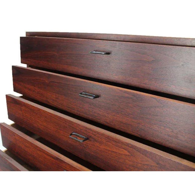 1960s Danish Modern Walnut High Chest or Dresser For Sale - Image 4 of 9